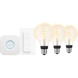 Philips Hue Filament White Ambiance Globe 3er-Pack Starterpaket