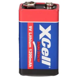 XCell 2x Lithium 9V Block Hochleistungs- Batterien für Rauchmelder / Feuermelder - 10 Jahre Batterie Lebensdauer