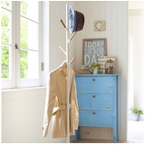 Yamazaki Home Garderobenständer Kleiderständer Garderobe Metall + Holzakzente weiß 176cm freistehend