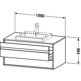 Duravit Ketho 100x55cm, Tau, f Einbauwaschtisch mitt., 2 Schubk.