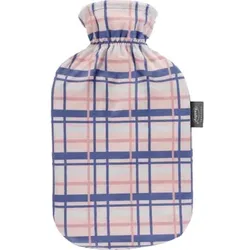fashy® Wärmflasche 2 Liter mit Flauschbezug im Karodesign apricot