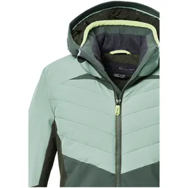 KILLTEC Damen Skijacke/Funktionsjacke mit abzippbarer Kapuze und Schneefang KSW 34 WMN SKI JCKT, hell stahlmint, 42,