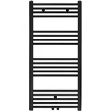 Belrad Badheizkörper 1200 x 600 mm 616 W schwarz matt Mittelventil
