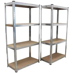 Schwerlastregal 160x80x40 cm 2er Set Lagerregal Kellerregal Metallregal Garag...