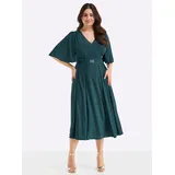 sheego Abendkleid Etuikleid Petrol 56