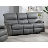 Vente-unique-Relaxsofa 3-Sitzer - Kunstleder - Grau - Canby