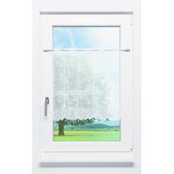 Scheibengardine Lysel - Kleeblatt Design "(BxH) 13,5cm * 60cm" reinweiß/Weiß