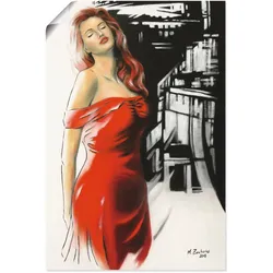 Artland Wandbild »Schönheit im roten Kleid«, Frau, (1 St.), als Alubild, Outdoorbild, Leinwandbild, Poster, Wandaufkleber Artland Farbe Bild(er): rot