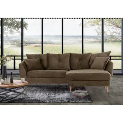 Ecksofa GUTMANN FACTORY, braun, B:210cm H:70cm T:156cm, 100% Polyester, Sofas