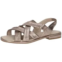 CAPRICE Damen Sandalen flach aus Leder Sommer, Beige (Taupe