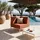 Oviala Ecksessel für modulare Gartenmöbel terrakottafarbener Stoff - Patio - Orange, Textil, 1-Sitzer, Rechteckig, 80x78x80 cm,
