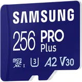 Samsung PRO Plus 256 GB microSDXC-Speicherkarte (180 MB/s, Class U3, V30, A2)