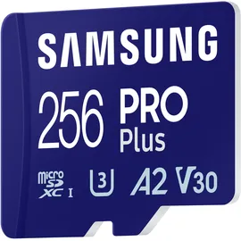Samsung PRO Plus 256 GB microSDXC-Speicherkarte (180 MB/s, Class U3, V30, A2)