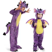 LuxusKollektion Maskottchen-Kostüm Kostüm Halloween Kind Unisex Drache Dinosaurier Small (5-7 yrs) Lila bunt
