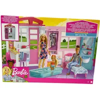 Barbie Ferienhaus Haus Zubehör mit Möbeln zusammenklappbar Mattel FXG54 NEU OVP