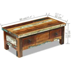 Couchtisch mit Schubladen Altholz | vidaXL : Farbe - Braun