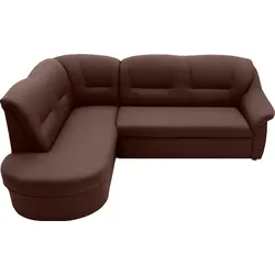 Ecksofa DOMO COLLECTION "Faenza L-Form", braun (dunkelbraun), B:232cm H:88cm T:176cm, 100% Polyester, Sofas, DOMO collection Ecksofa, mit Ottomane, wahlweise mit Bettfunktion