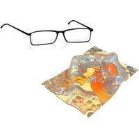 Brillenputztuch, Brillenreinigungstuch FridolinEdition - Motiv: Art Nouveau Zodiak - Mikrofaser, Material: 80% Polyester, 20% Polyamid - Maße: 18 x 12,5cm