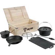 BBQ-Bull Dutch Oven Set in Holzkiste 7-tlg.