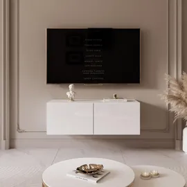 idohome TV-Lowboard 100x36x40 cm Weiß Holzwerkstoff