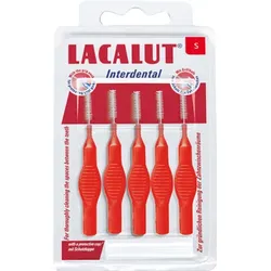 Lacalut Interdentalbürsten + Interdentalzubehör (S, 5 Stück, 3er Pack), Rot, Griffgröße S, Durchmesser ca. 2,4 mm, mit Schutzkappe