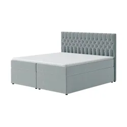 Boxbett mit Bettkasten Belek , grau , Maße (cm): B: 200 H: 125