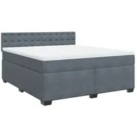 VidaXL Boxspringbett mit Matratze Dunkelgrau 180x200 cm Samt