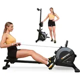 HS HOP-SPORT Hop-Sport Rudergerät für zuhause Aspen - Rudergerät mit Magnetbremssystem & 16 Widerstandsstufen, Rudermaschine max. Nutzergewicht 120kg