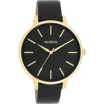 Oozoo Damen Armbanduhr Timepieces Analog Leder schwarz UOC11294 | Schwarz