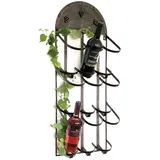DanDiBo Ambiente DanDiBo Weinregal Wand Metall Bronze 96192 Flaschenständer für 9 Flaschen Flaschenregal Flaschenhalter Weinflaschenregal