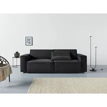 Home Affaire Schlafsofa HOME AFFAIRE "Marva", schwarz (schwarz, grau), B:245cm H:90cm T:102cm, 100% Polyester, Sofas, Schlafsofa, incl. Bettfunktion und Bettkasten, Federkern