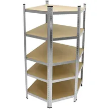 ECD Germany Lagerregal MDF 180x70x40 cm verzinkt grau 5 Platten