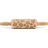Folkroll "3D-Motiv-Teigrolle", braun, L:23cm, Buchenholz, Teigroller, Kleeblatt,