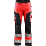 Blåkläder Damen Arbeitshose ohne Werkzeugtaschen High Vis rot/schwarz