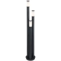 ETC Shop Säulenleuchte Edelstahl 170 cm E27 3er Set anthrazit