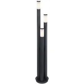 ETC Shop Säulenleuchte Edelstahl 170 cm E27 3er Set anthrazit