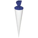 Baier & Schneider Heyda 204869951 Schultüten-Rohlinge mit Filzverschluss Geschwistertüte (Höhe 35 cm, Durchmesser 11 cm, Karton, 380g/m2) weiß-blau