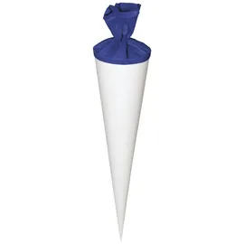 Baier & Schneider Heyda 204869951 Schultüten-Rohlinge mit Filzverschluss Geschwistertüte (Höhe 35 cm, Durchmesser 11 cm, Karton, 380g/m2) weiß-blau