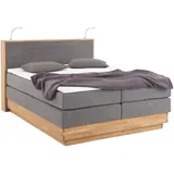Home Affaire Boxspringbett HOME AFFAIRE "Cavan", grau (anthrazit), B:164cm L:222cm, Microfaser (100% Polyester), Komplettbetten, Boxspringbett, Eiche, inkl. Bettkasten & Topper, verschiedene Härtegrade (auch H4)