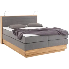 Home Affaire Boxspringbett HOME AFFAIRE "Cavan", grau (anthrazit), B:164cm L:222cm, Microfaser (100% Polyester), Komplettbetten, Boxspringbett, Eiche, inkl. Bettkasten & Topper, verschiedene Härtegrade (auch H4)