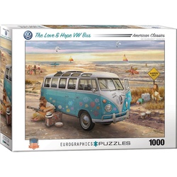 EUROGRAPHICS Puzzle Eurographics The Love & Hope VW Bus Puzzle, 1000 Puzzleteile bunt