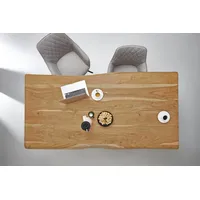 Möbelliebling Esstisch Baumkante massiv Akazie eichefarben 140 x 80