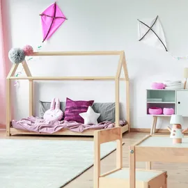 Mobili Rebecca Kinderbett Hausform 90 x 200 cm Kiefer braun