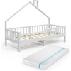 Hausbett Kinderbett Spielbett Noemi 90x200cm inkl. Matratze weiß