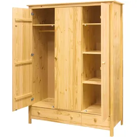 Home Affaire Kleiderschrank HOME AFFAIRE, beige (natur), B:144cm H:190cm T:58cm, Massivholz, Schränke, Kleiderschrank, gefertigt aus massivem Kiefernholz