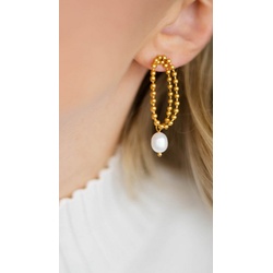Brautkrone Perlenohrringe Perlenohrringe Creolen Brautohrringe Brautschmuck Ohrstecker, Goldschmuck für Damen goldfarben