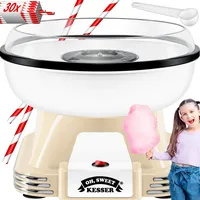 Kesser KESSER® Zuckerwattemaschine Set für dein zuhause - Mit 30x Zuckerwatte Stäbchen & Messlöffel - Retro Cotton Candy Maschine - Zuckerwatte Maschine Mit Zubehör - Höhe 22 cm - 500 W