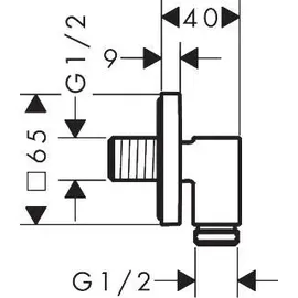 Hansgrohe AXOR Wall outlet Fine Wandanschluss 36738700 eckig G1/2" Mattweiß