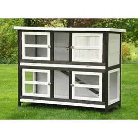 nanook shop Kleintierstall Frederik 70 x 37 x 56 cm Schwarz/Weiß
