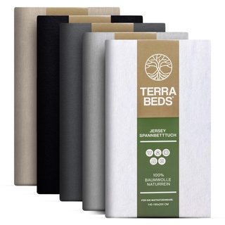 terra beds Spannbettlaken Neele 140 x 200 cm anthrazit